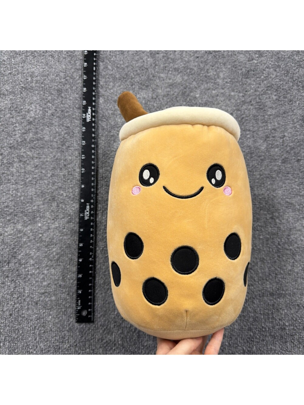 Takashoji Boba Bubble Tea Plush Stuffed Toy Kawaii Cute Smiling Face 13 in Med